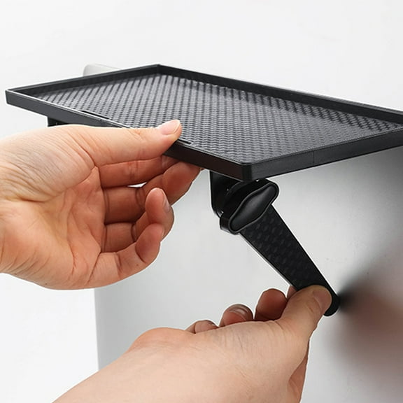 LEORX Monitor Shelf Wall Mount Black ABS 1Set Adjustable Support for Home Use