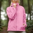 thumbnail image 2 of Kctiaxy Womens Rain Jacket Lightweight Waterproof Raincoat Loose Drawstring Hoodied Windbreaker Jacket Solid Color Long Sleeve Zipper Jacket with Pockets, 2 of 7