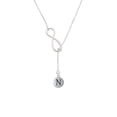 thumbnail image 2 of Delight Jewelry Silvertone Capital Letter - N - Pebble Disc - Silver tone Elegant Infinity Lariat Necklace, 2 of 4