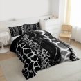 thumbnail image 3 of Homewish Fashion Leopard Print Bedding Comforter Set for Women, Giraffe Cheetah Animal Twin Comforter Sets, Grey Abstract Ombre Reversible Bedding Set, Super Cozy Room Decor, 2pcs, 3 of 8