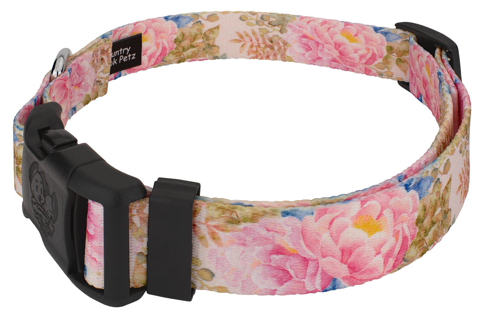 Country Brook Petz® Watercolor Peonies Everyday Dog Collar and Leash, Small