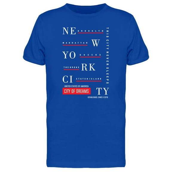 New York City Dreams Typography Tee Men's -Image by Shutterstock