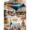 thumbnail image 6 of Rugby Tablecloth Square Table Cloth 54x54, Waterproof Outdoor Table Cloth Covers Decorative Table Protector, Football Flame Modern Abstract Art Washable Table Cover for Kitchen Dinning Party, 6 of 8