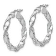 thumbnail image 2 of White Sterling Silver Earring Hoop Women'S Twisted 29 mm 20, 2 of 3