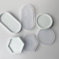 thumbnail image 6 of Osdhezcn 3Pcs Diy Crystal Epoxy Gemeotric Hexagonal Oval Round Coaster Mirror Silicone Tray Molds for Casting Concrete Cement, 6 of 9