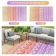 thumbnail image 4 of Moynesa Outdoor Rug Waterproof, 5'x8' Lightweight Plastic Straw Rug for Camping RV, Reversible Outside Carpet for Patio Deck Porch Balcony Picnic Tent, Orange/Purple, 4 of 10