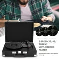 thumbnail image 5 of Portable Vinyl record player C210 ,with 2 Stereo Speakers(3W each), Wireless 3-Speed 33/45/78RPM, Support Headphone Jack/USB/AUX-IN/RCA-Out, 5 of 7