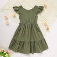 thumbnail image 3 of ZEHJUHAN Toddler Girls' Round Neck Ruffle Sleeveless Backless Dress with Bow Detail, Casual Smocked Summer Dress Purple，4-5Y, 3 of 7