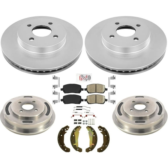Rotors Brake Pads Drums Shoes Spring Kit For Chevrolet Cobalt 2.2L 09-10 4 Bolt
