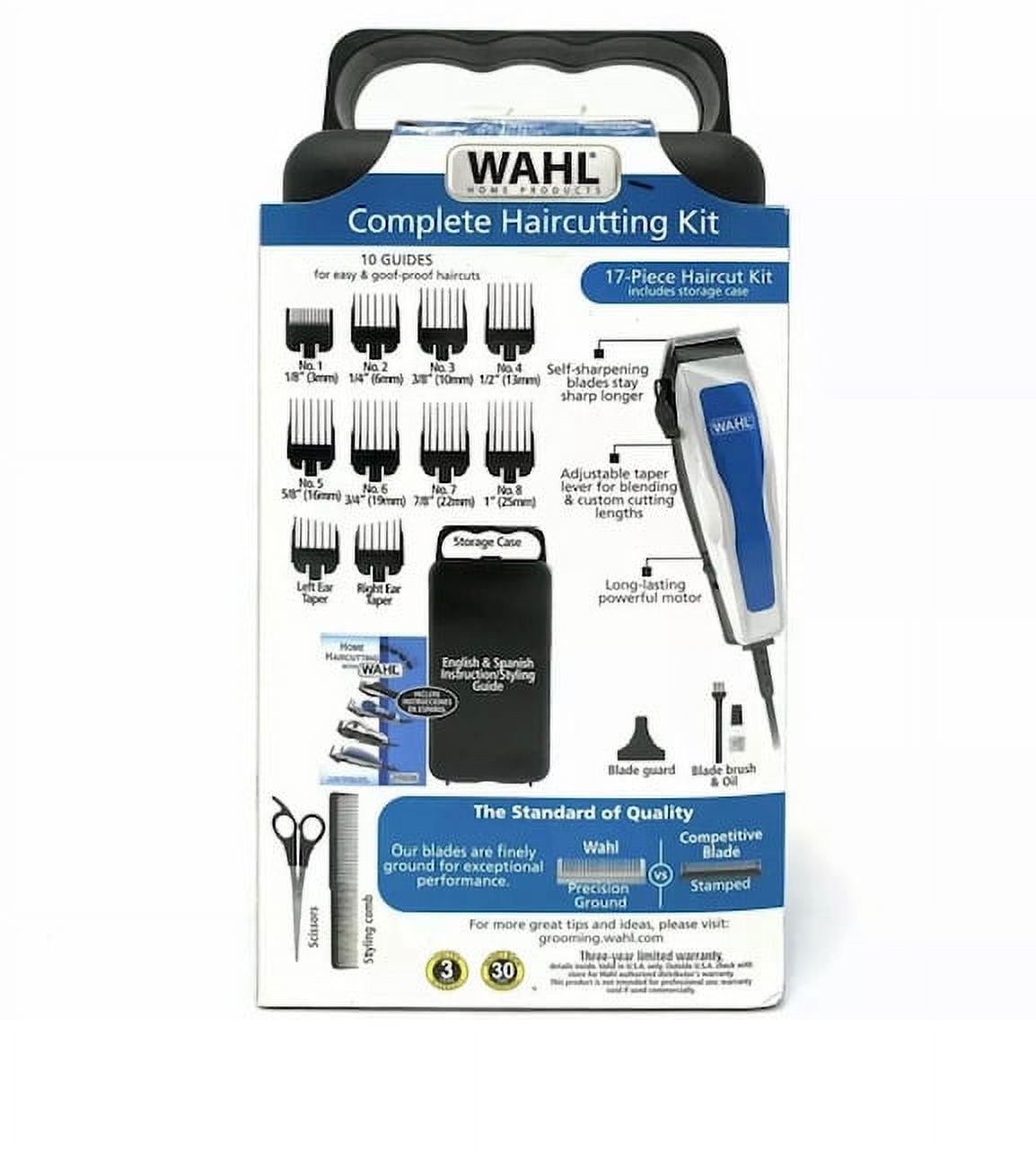 Maquina Wahl Para Cortar Cabello Y Barba Kit Completo 17 Piezas :  : Belleza