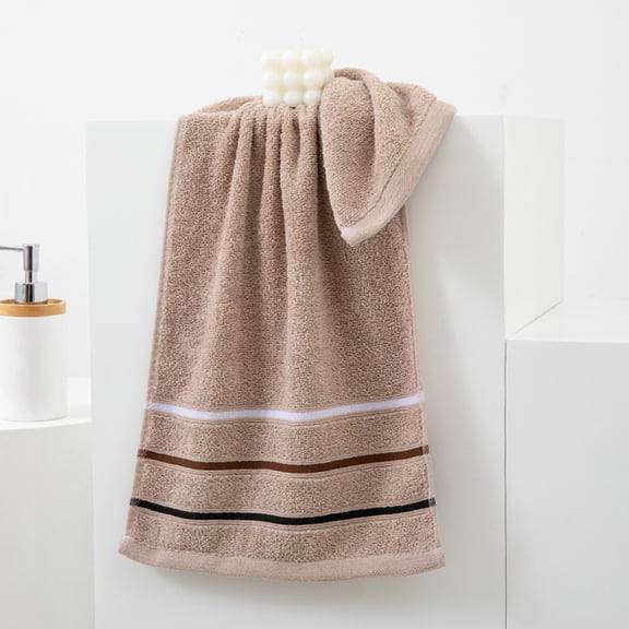 Bath Towels Large, Machine Washable & Super Absorbent, 27.56in x 12.99in, 100% Cotton for Gym Bathroom Dorm Shower Travel - Brown - Akmoler