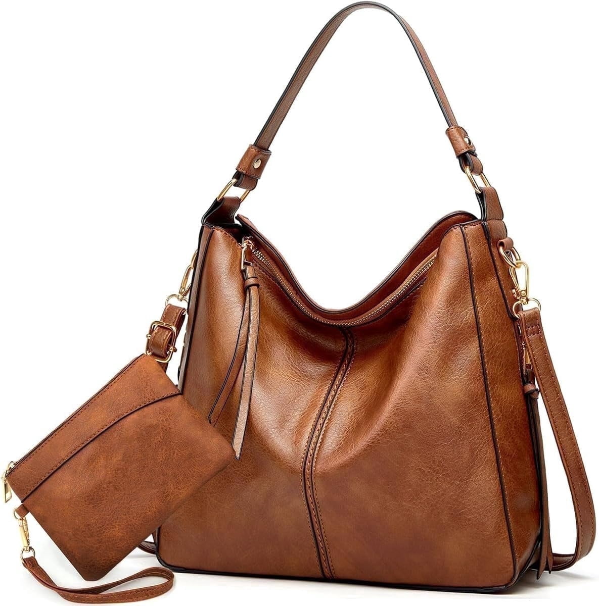 Gmdisc Hobo Bag for Women Crossbody Purse and Handbags Ladies Chic Shoulder Bags, Brown