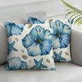 thumbnail image 3 of PIKWEEK Throw Pillow Cover  Set of 2 Ocean Sandpiper Beach Birds Watercolor in Sea Blue Kathie Decorative Indoor/Outdoor Square Pillow Covers Cushion Cases for Sofa Couch Bed, 3 of 7