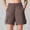 #1Brown, variant on Womens Shorts with Pockets Elastic Waist Casual Loose Shorts Summer Lounge Shorts