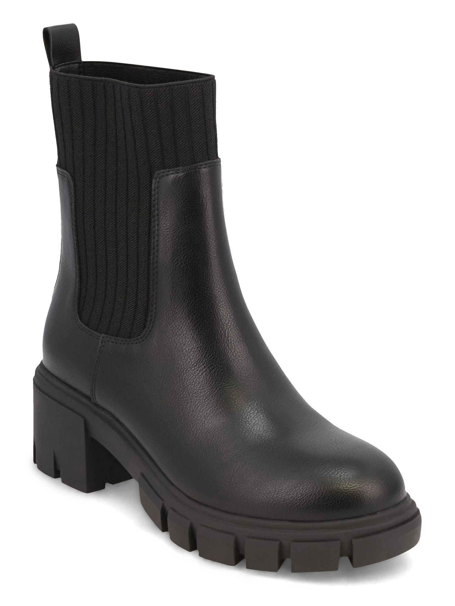 MIA Too Women's Isabeau Knit Gore Lug Sole Chelsea Boot