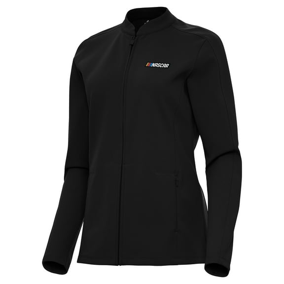 Women's-Antigua  Black NASCAR Regard Full-Zip Jacket
