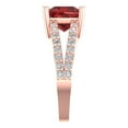 thumbnail image 3 of 2.43ct princess cut red natural garnet 18k rose gold Bridal Wedding Engagement Promise Anniversary Ring for Women size 11, 3 of 7