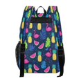 thumbnail image 3 of Large Clear PVC Backpack Heavy Duty See Through Backpack for Adults Work Travel, Navy Tropical Fruit Printed 12L, 3 of 8