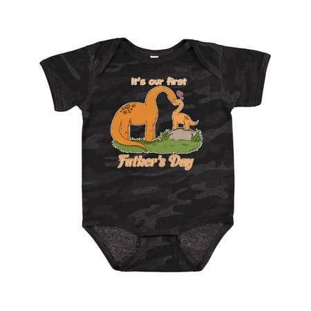 

Inktastic It s Our 1st Father s Day Brontosaurus Family Gift Baby Boy or Baby Girl Bodysuit