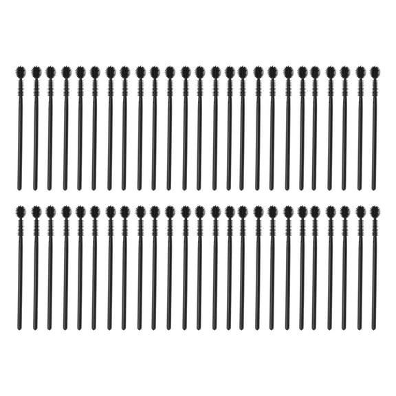 Unique Bargains 50 Pcs Ball-shaped Eyelash Brush for Bathroom Black Plastic Silicone