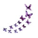 thumbnail image 3 of 12 pegatinas de pared de mariposas luminosas 3D, bricolaje, arte mural decorativo, fácil de usar Púrpura, 3 of 9