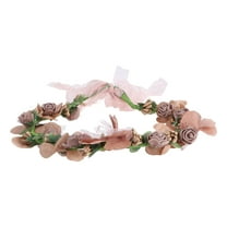 Toddmomy 1Pack Bridal Flower Crown Headband Realistic Rose Wreath Circular Garland for Women Girls Wedding Party