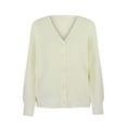 thumbnail image 4 of Aoochasliy Womens Cardigan Long Sleeve V-Neck Button Solid Sweater Tops, 4 of 6