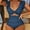 Blue, variant on Aloohaidyvio Swimsuits for Juniors,Womens One-Piece Connected Swimsuit Backless Hollow Waist High Waisted Bikini Swimwear