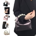 thumbnail image 2 of Small Purse Vintage Pearl Beaded Top Handle PU Evening Bag with Chain Crossbody Handbag for Formal Event and Parties, 2 of 9