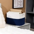 thumbnail image 6 of Rope Basket for Storage - 12”x10”x9” Storage Bins, Decorative Basket for Blankets, Woven Basket with Handles, Storage Baskets for Shelves, Home, Laundry (4 Pack, White & Navy Blue), 6 of 14