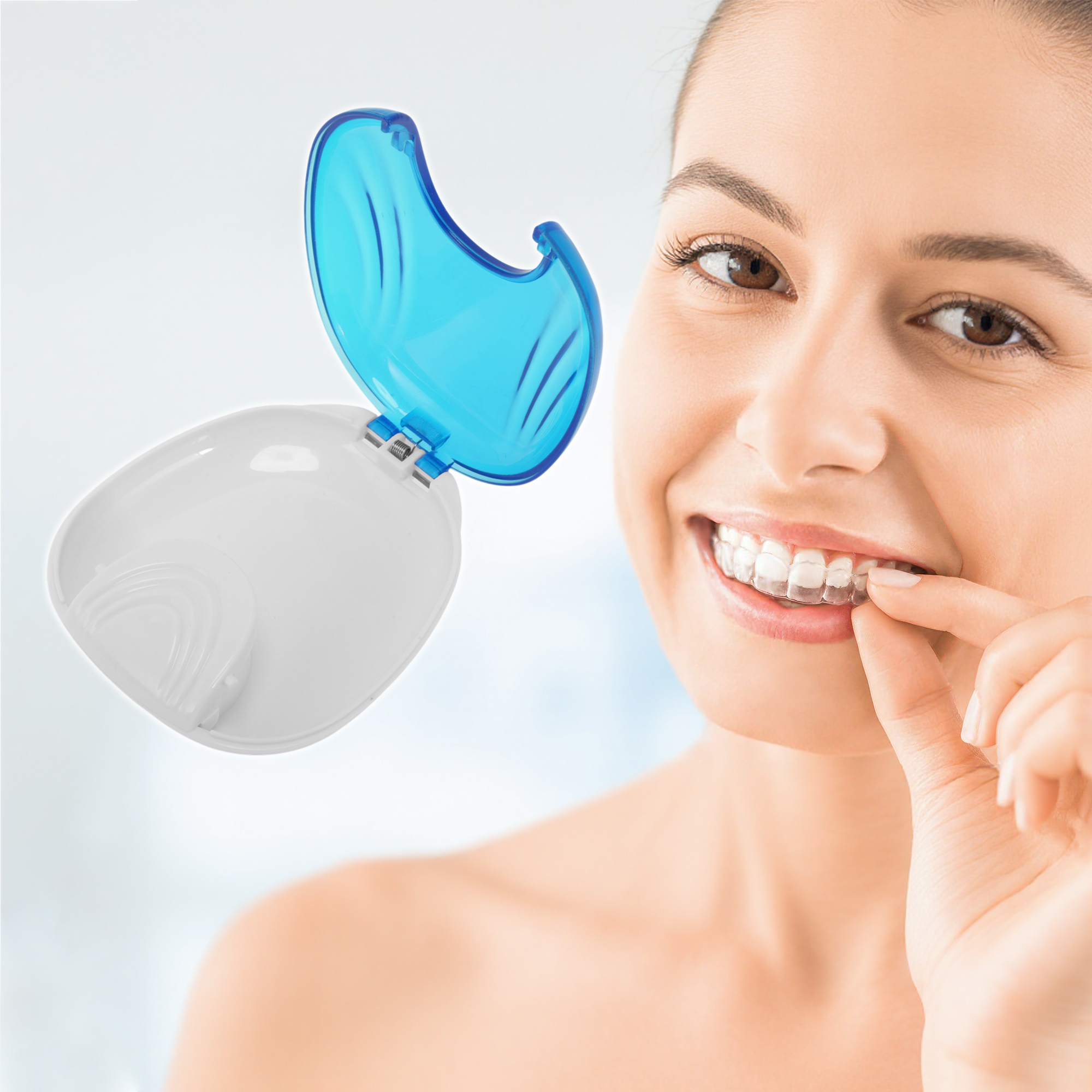 Unique Bargains Shell-shaped Braces Box 1 Pc Sky Blue