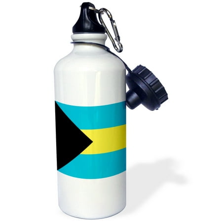 

3dRose Flag of the Bahamas islands. Bahamian blue yellow gold stripes black triangle country world souvenir - Straw Water Bottle 21-ounce