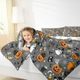 thumbnail image 4 of jejeloiu Halloween Spooky Pumpkin Queen Comforter Set,Witch'S Hat Ghost Bedding Sets,Spider Webs Bat Bedding Comforter Set,Lightweight Room Decoration Reversible,3-Piece, 4 of 8