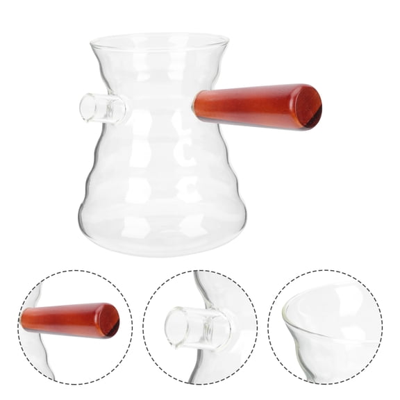 FENGGUIQU Transparent Glass Coffee Container Household Coffee Pot Handy for Office and Home