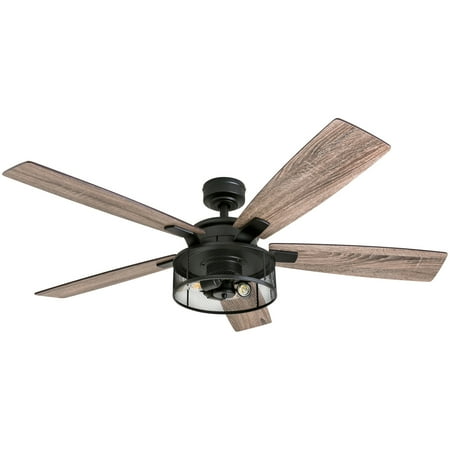 Honeywell Carnegie 52 Matte Black Led Industrial Ceiling