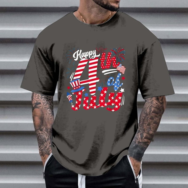 Tops para hombre, blusas y camisas de cuello redondo y manga corta para hombre, tops casuales de cuello redondo y manga corta con estampados especiales para hombre.
