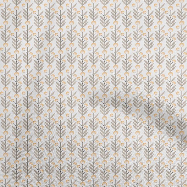 oneOone Georgette Viscose Light Peach Fabric Asian Batik Floral Sewing Material Print Fabric By The Yard 42 Inch Wide