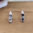 thumbnail image 5 of Tiny Little Heel Post Earrings Antique Silver Sandal Stud Minimalist Handmade Gift Stud Pushback 925 Sterling Cute Gift for Girlfriend, 5 of 7