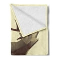 thumbnail image 2 of Polygons Soft Flannel Fleece Throw Blanket, Wildlife Modern Art Illustration of Side Look Geometric Elk Animal, Cozy Plush for Indoor and Outdoor Use, 50" x 70", Cream Umber and Brown, by Ambesonne, 2 of 5