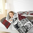 thumbnail image 4 of jejeloiu Jungle Deer Bear Queen Comforter Set,Camping Life Bedding Sets,Patchwork Geometric Plaid Bedding Comforter Set For Men Women,Breathable Home Decor Reversible,3-Piece, 4 of 8