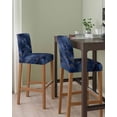 thumbnail image 2 of Navy Blue Marble Bar Stool Covers Set of 4, Modern Golden Geometric Art Stretch Washable Bar Chair Covers with Backs, Removable Pub Counter Height Chair Cover for Kitchen Dining Room Cafe, 2 of 7