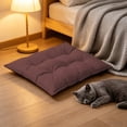 thumbnail image 4 of Washable Pet Mat with Linen-Like Fabric, Reinforced Stitching and Soft Padding, Brown Polyester Dog Bed Pad for Small Pets, 35 x 45 cm, 4 of 6