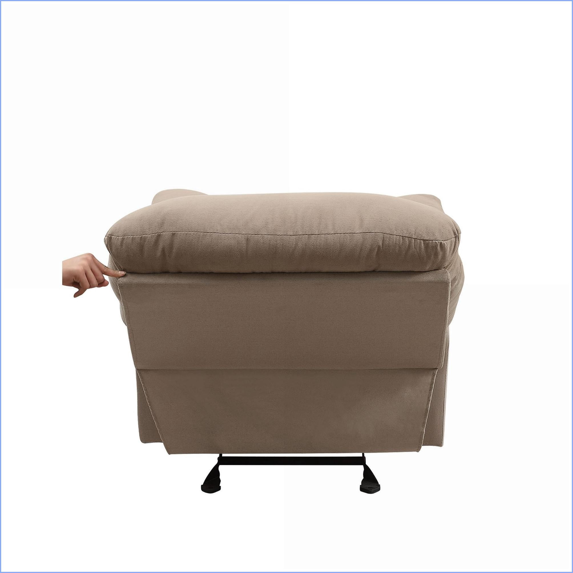 Recliners Tan Brown Motion Recliner with Pillow Top Armrests & Memory Foam | Microfiber Fabric | Metal Frame