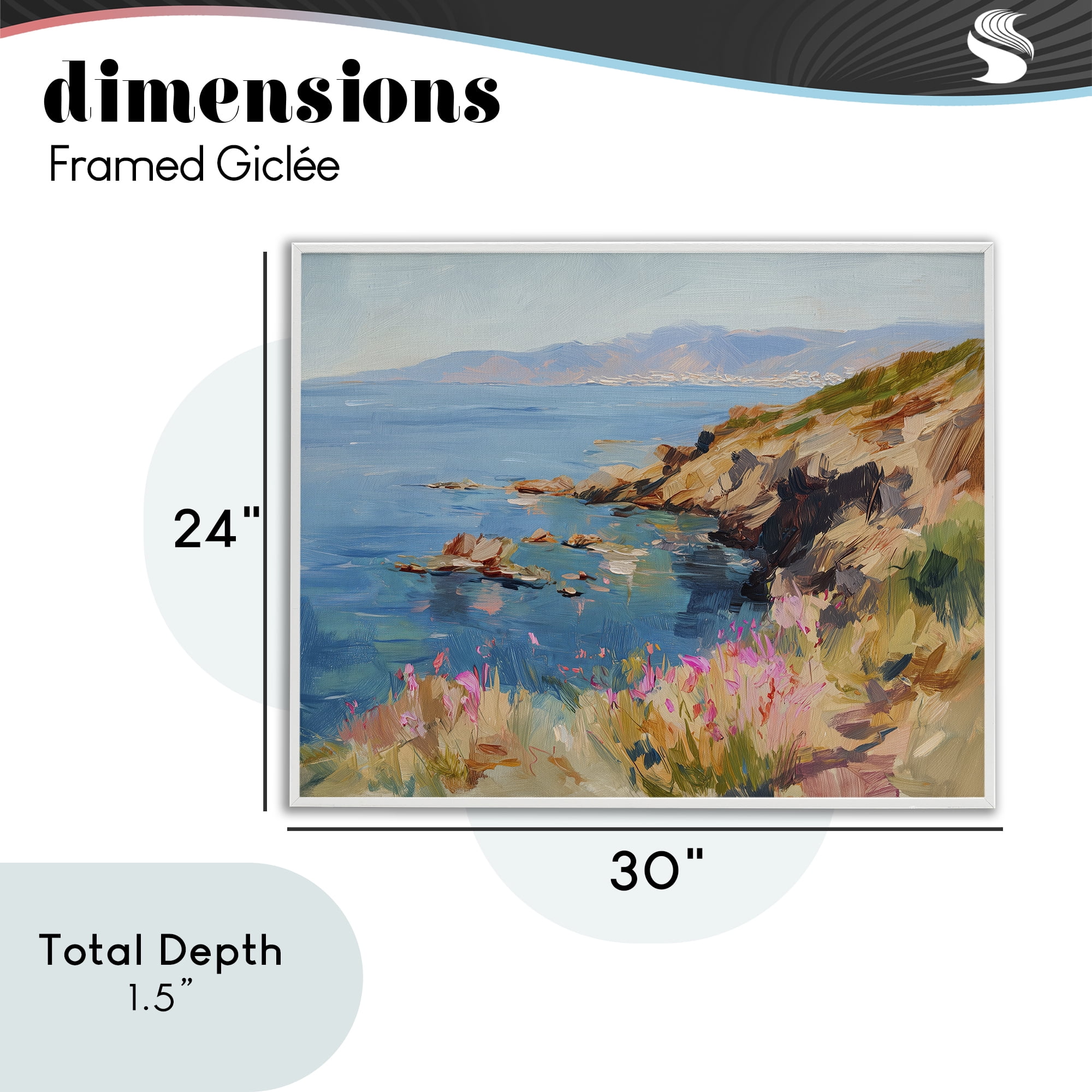 Stupell Industries Where Mountains Meet Sea White Framed Giclee Art, design by Svetlana Aleynikova