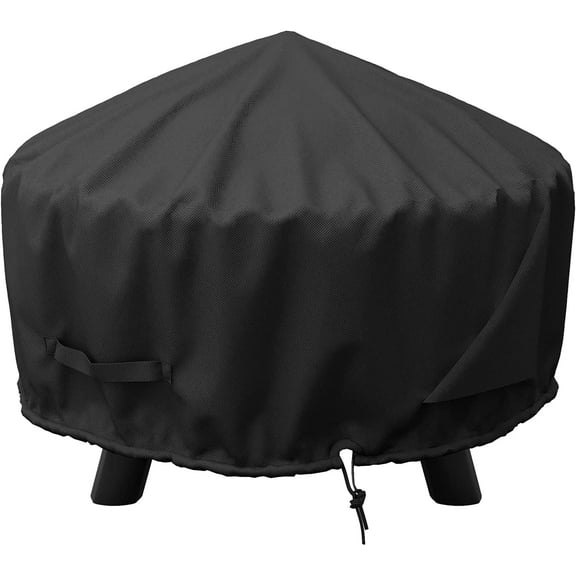 Heavy Duty Waterproof Fire Pit Cover for 22-32 Inch Round Fire Bowls, with 600D Durable Oxford Fabric Material, 32" Dia x 13.5" H