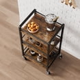 thumbnail image 2 of Bar Cart for Home, Mini Home Bar Serving Carts, Industrial Bar Cart with Wheels, Mobile Liquor Beverage Drink Coffee Bar Cart, 3 Tier Rolling Utility Storage Carts for Kitchen Dining Living Room, 2 of 9