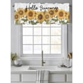 thumbnail image 4 of Kitchen Curtain Valances for Windows,Hello Summer Blossom Sunflower Rod Pocket Small Valance Watercolor Floral Leaves on White Window Treatment for Bedroom Bathroom Living Room,42"x12", 4 of 9