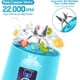 thumbnail image 4 of Batidora portátil, mezclador personal de frutas y hielo recargable con USB, mini licuadora para batidos, jugo de frutas, batidos de leche, 13 onzas, seis cuchillas 3D para una gran mezcla (azul) Genérico HM-03, 4 of 7