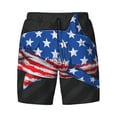 thumbnail image 4 of Lsque Mens Swim Trunks Shark With USA Flag Pattern - Bathing Suit Compression Liner - Beach Swim Shorts Swimwear - (S-3XL) - Stretch Quick Dry -XX-Large, 4 of 9