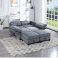 thumbnail image 2 of 116'' Velvet U Shaped Sectional Sofa Couch with Storage Function and Adjustable Backrest, Living Room Sofa Set with Ottoman and DIY Combination, Modular Sectional Sofa for Living Room, Dark Gray, 2 of 9